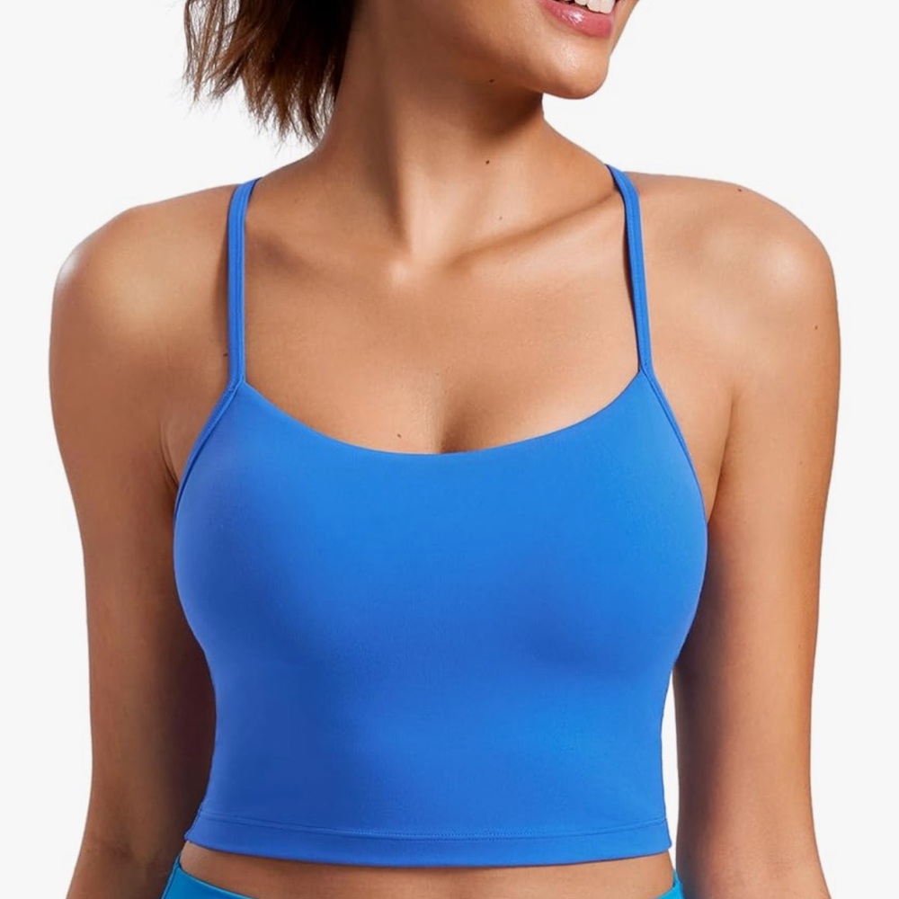 CRZ YOGA Butterluxe Y Tank- Sparkle Blue